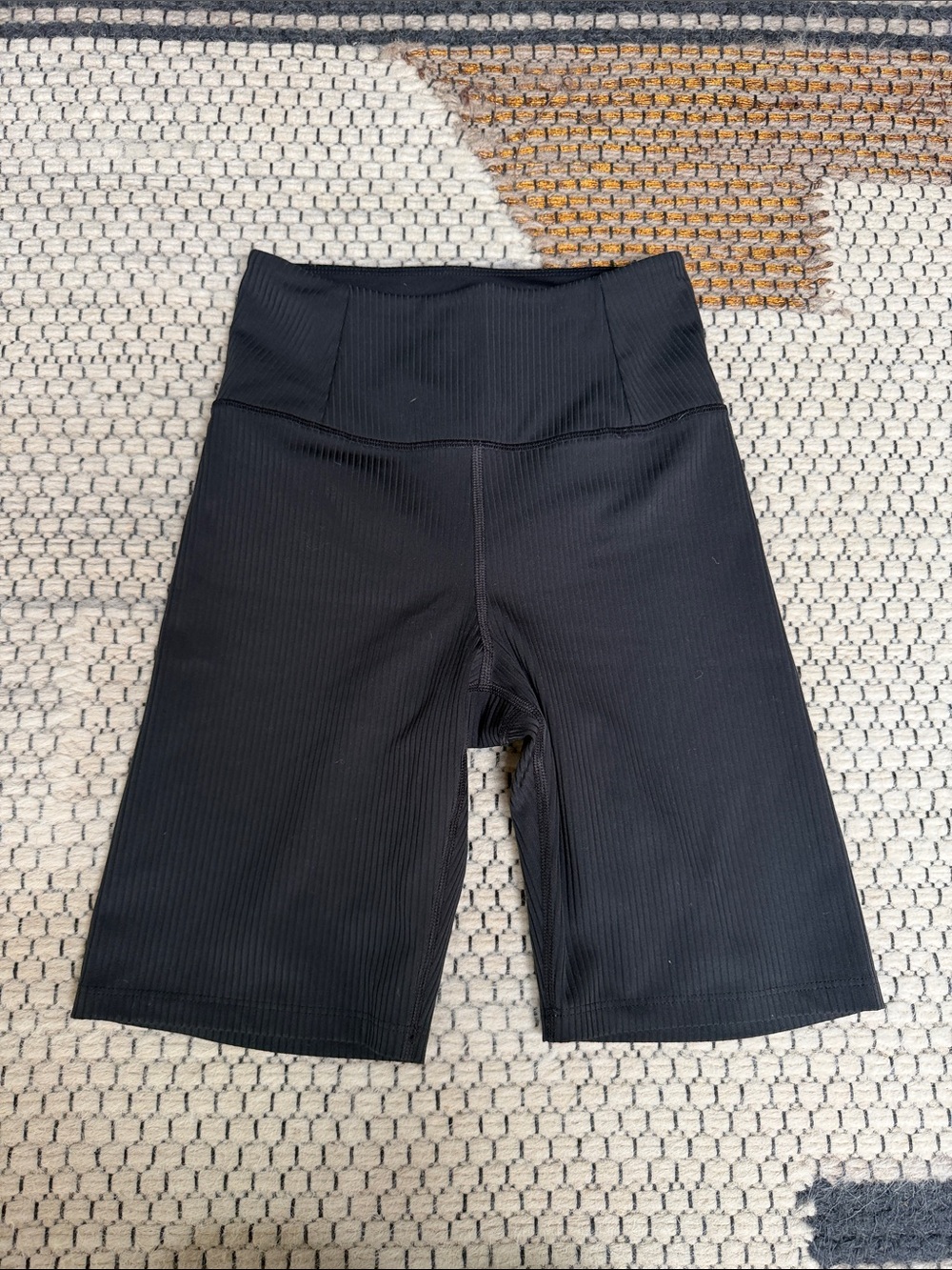 girlfriend collective Black Ribbed High-Rise Bike Shorts